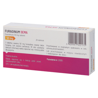Furaginum SEMA 50 mg, 30 tabletek - 2 - zdjęcie produktu