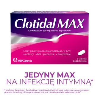 Clotidal Max 500 mg, 1 tabletka dopochwowa - 2 - zdjęcie produktu