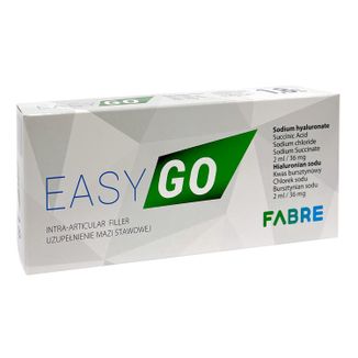 Fabre EasyGo, kwas hialuronowy, żel dostawowy 1,8%, 2 ml x 1 ampułkostrzykawka - zdjęcie produktu