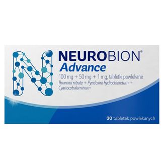 Neurobion Advance 100 mg + 50 mg + 1 mg, 30 tabletek powlekanych - zdjęcie produktu