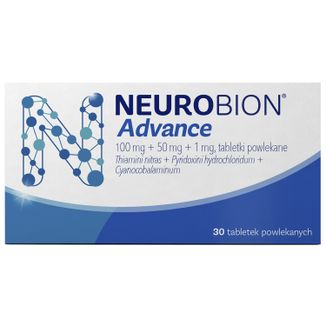 Neurobion Advance 100 mg + 50 mg + 1 mg, 30 tabletek powlekanych - zdjęcie produktu