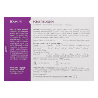 Zestaw SEMA Lab Porost Islandzki, smak czarnej porzeczki, 3 x 60 pastylek do ssania KRÓTKA DATA - 4 - zdjęcie produktu