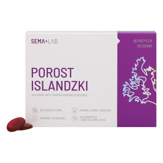 Zestaw SEMA Lab Porost Islandzki, smak czarnej porzeczki, 3 x 60 pastylek do ssania KRÓTKA DATA - 5 - zdjęcie produktu