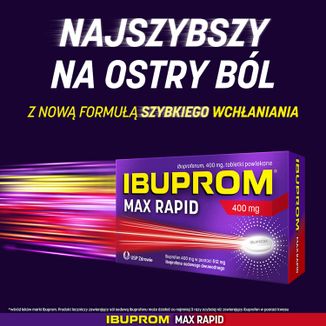 Ibuprom Max Rapid 400 mg, 12 tabletek powlekanych - 5 - zdjęcie produktu