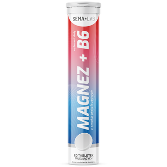 SEMA Lab Magnez + B6, smak grejpfrutowy, 20 tabletek musujących - zdjęcie produktu