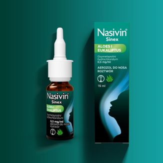 Nasivin Sinex Aloes i Eukaliptus 0,5 mg/ml, aerozol do nosa dla dorosłych i dzieci od 6 lat, 15 ml - 8 - zdjęcie produktu
