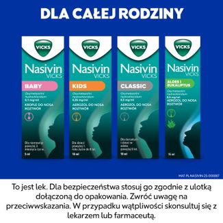 Nasivin Vicks Sinex Aloes i Eukaliptus 0,5 mg/ml, aerozol do nosa dla dorosłych i dzieci od 6 lat, 15 ml - 10 - zdjęcie produktu