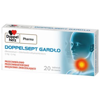 DoppelSept Gardło 5 mg + 5 mg, 20 tabletek do ssania - 2 - zdjęcie produktu