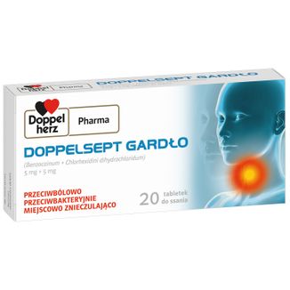 DoppelSept Gardło 5 mg + 5 mg, 20 tabletek do ssania - 3 - zdjęcie produktu