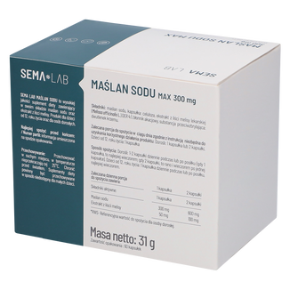 SEMA Lab Maślan Sodu Max 300 mg, 60 kapsułek o opóźnionym uwalnianiu - 2 - zdjęcie produktu