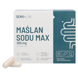 SEMA Lab Maślan Sodu Max 300 mg, 60 kapsułek o opóźnionym uwalnianiu - 4 - zdjęcie produktu