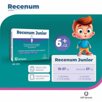 Recenum Junior, 30 mg, granulat do sporządzania zawiesiny doustnej, powyżej 6 lat, 10 saszetek - 5 - zdjęcie produktu