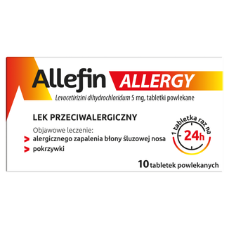 Allefin Allergy 5 mg, 10 tabletek powlekanych - 2 - zdjęcie produktu