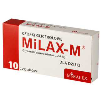 Milax-M 1500 mg, czopki glicerolowe dla dzieci, 10 sztuk USZKODZONE OPAKOWANIE - zdjęcie produktu