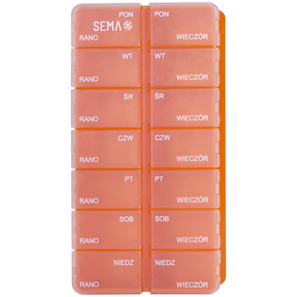 SEMA Protect, kasetka do leków tygodniowa, dwukomorowa - zdjęcie produktu