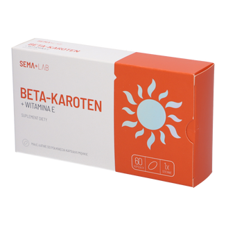 SEMA Lab Beta-karoten + Witamina E, 60 kapsułek miękkich USZKODZONE OPAKOWANIE - zdjęcie produktu
