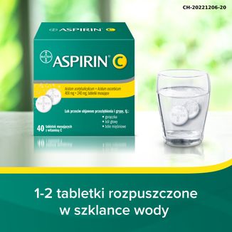 Aspirin C 400 mg + 240 mg, 40 tabletek musujących - 9 - zdjęcie produktu