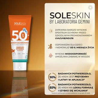 Soleskin Kids, krem ochronny dla dzieci i niemowląt, SPF 50+, od 6 miesiąca, 100 ml - 3 - zdjęcie produktu