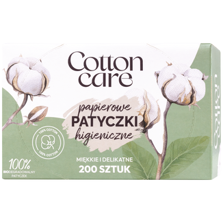 CottonCare, papierowe patyczki higieniczne, 200 sztuk - zdjęcie produktu