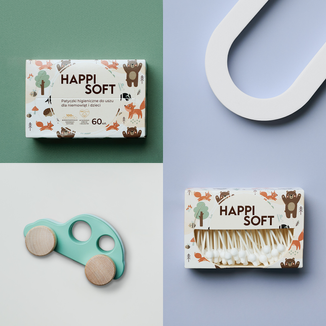 Happi Soft, patyczki higieniczne dla niemowląt i dzieci, 60 sztuk - 2 - zdjęcie produktu