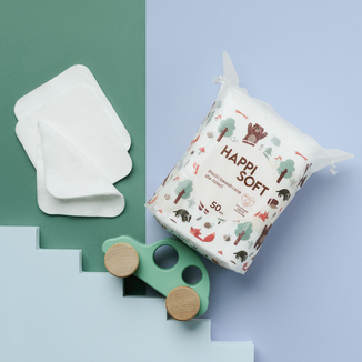 Happi Soft, płatki bawełniane dla dzieci, kwadratowe, 50 sztuk - 2 - zdjęcie produktu
