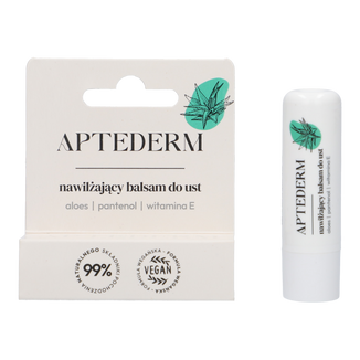 Aptederm, nawilżający balsam do ust, 4,8 g - 3 Aptederm, nawilżający balsam do ust, 4,8 g - 3 - zdjęcie produktu
