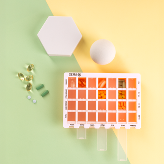 SEMA Protect, kasetka do leków tygodniowa, czterokomorowa - 2 - zdjęcie produktu