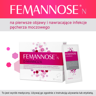 Femannose N, D-mannoza, 30 saszetek - 2 - zdjęcie produktu