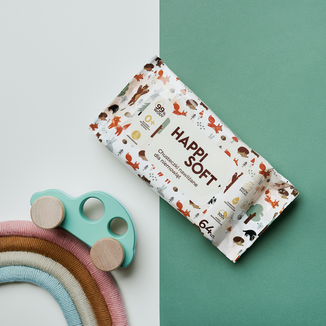 Happi Soft, chusteczki nawilżane dla niemowląt i dzieci, od urodzenia, 64 sztuki - 2 - zdjęcie produktu