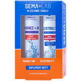 Zestaw SEMA Lab Elektrolity, smak owoców tropikalnych, 20 tabletek musujących + SEMA Lab Magnez + B6, smak grejpfrutowy, 20 tabletek musujących USZKODZONE OPAKOWANIE - miniaturka zdjęcia produktu