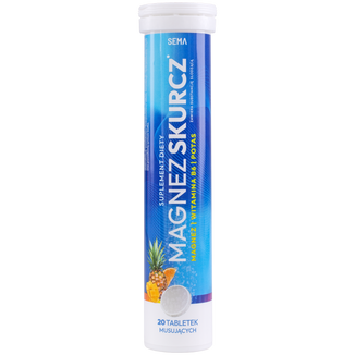 SEMA Magnez Skurcz, smak owoców tropikalnych, 20 tabletek musujących SEMA Magnez Skurcz, smak owoców tropikalnych, 20 tabletek musujących - zdjęcie produktu