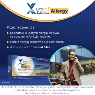 Xyzal Allergy 5 mg, 10 tabletek powlekanych - 3 - zdjęcie produktu