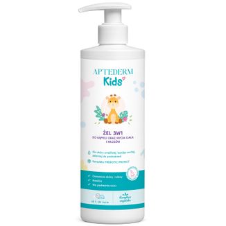 Aptederm Kids, żel do mycia 3w1, od 1 dnia życia, 400 ml - zdjęcie produktu