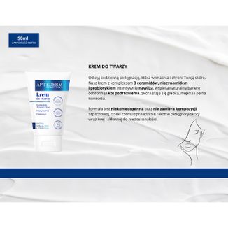 Aptederm Sensitive, krem do twarzy, skóra wrażliwa i atopowa, 50 ml - 3 - zdjęcie produktu