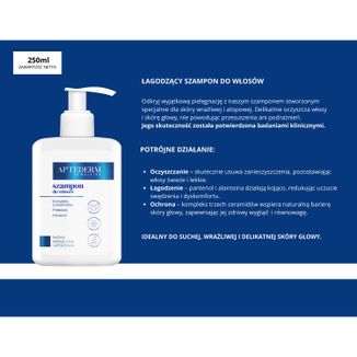 Aptederm Sensitive, szampon do włosów, skóra wrażliwa i atopowa, 250 ml - 3 - zdjęcie produktu