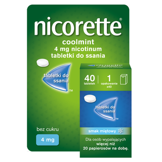 Nicorette Coolmint 4 mg, 40 tabletek do ssania - zdjęcie produktu