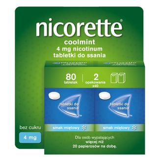 Nicorette Coolmint 4 mg, 80 tabletek do ssania - zdjęcie produktu