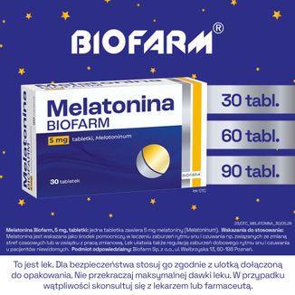 Melatonina Biofarm, 5 mg, 30 tabletek - 7 - zdjęcie produktu