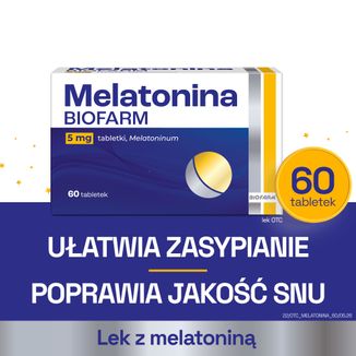 Melatonina Biofarm, 5 mg, 60 tabletek - 2 - zdjęcie produktu