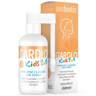 Axobiotic Gardło Kids 2w1, spray do gardła dla dzieci od 1 roku, smak pomarańczowy, 30 ml KRÓTKA DATA - zdjęcie produktu