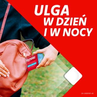 Rennie Antacidum 680 mg + 80 mg, smak miętowy, 60 tabletek do ssania USZKODZONE OPAKOWANIE - 5 - zdjęcie produktu