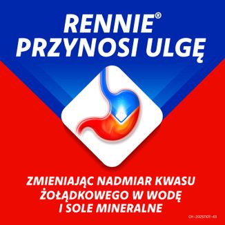 Rennie Antacidum 680 mg + 80 mg, smak miętowy, 60 tabletek do ssania - 6 - zdjęcie produktu