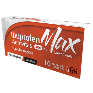 Ibuprofen Max Aurovitas 400 mg, 10 kapsułek miękkich - 2 - zdjęcie produktu