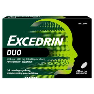 Excedrin Duo 200 mg + 500 mg, 20 tabletek powlekanych - zdjęcie produktu