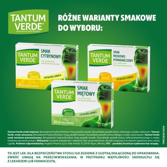 Tantum Verde 3 mg, smak cytrynowy, 20 pastylek twardych - 4 - zdjęcie produktu