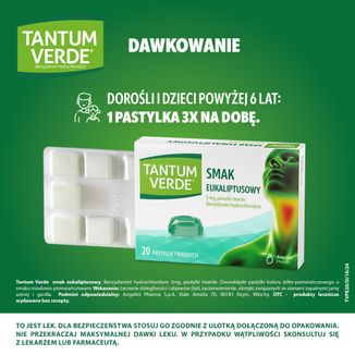 Tantum Verde 3 mg, smak eukaliptusowy, 20 pastylek twardych - 5 - zdjęcie produktu