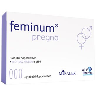 Feminum Pregna, globulki dopochwowe, 3 sztuki - zdjęcie produktu