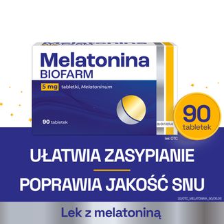 Melatonina Biofarm, 5 mg, 90 tabletek - 2 - zdjęcie produktu