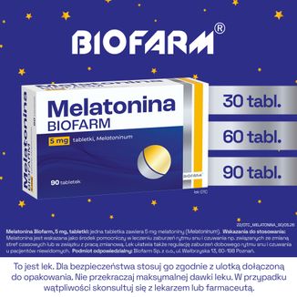 Melatonina Biofarm, 5 mg, 90 tabletek - 7 - zdjęcie produktu