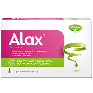 Alax, mikrowlewka doodbytnicza ułatwiająca wypróżnianie, 4 g x 5 sztuk KRÓTKA DATA - zdjęcie produktu